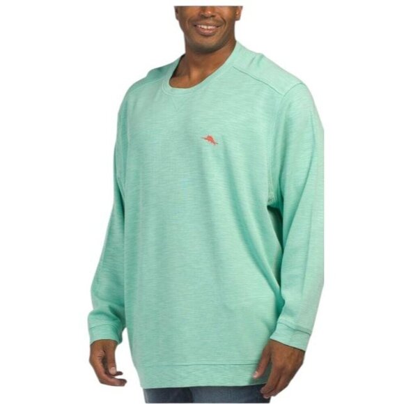 Tommy Bahama Turquoise Big Tall Tobago Bay Crew Neck Sweatshirt Sz 4XL New - Picture 1 of 8